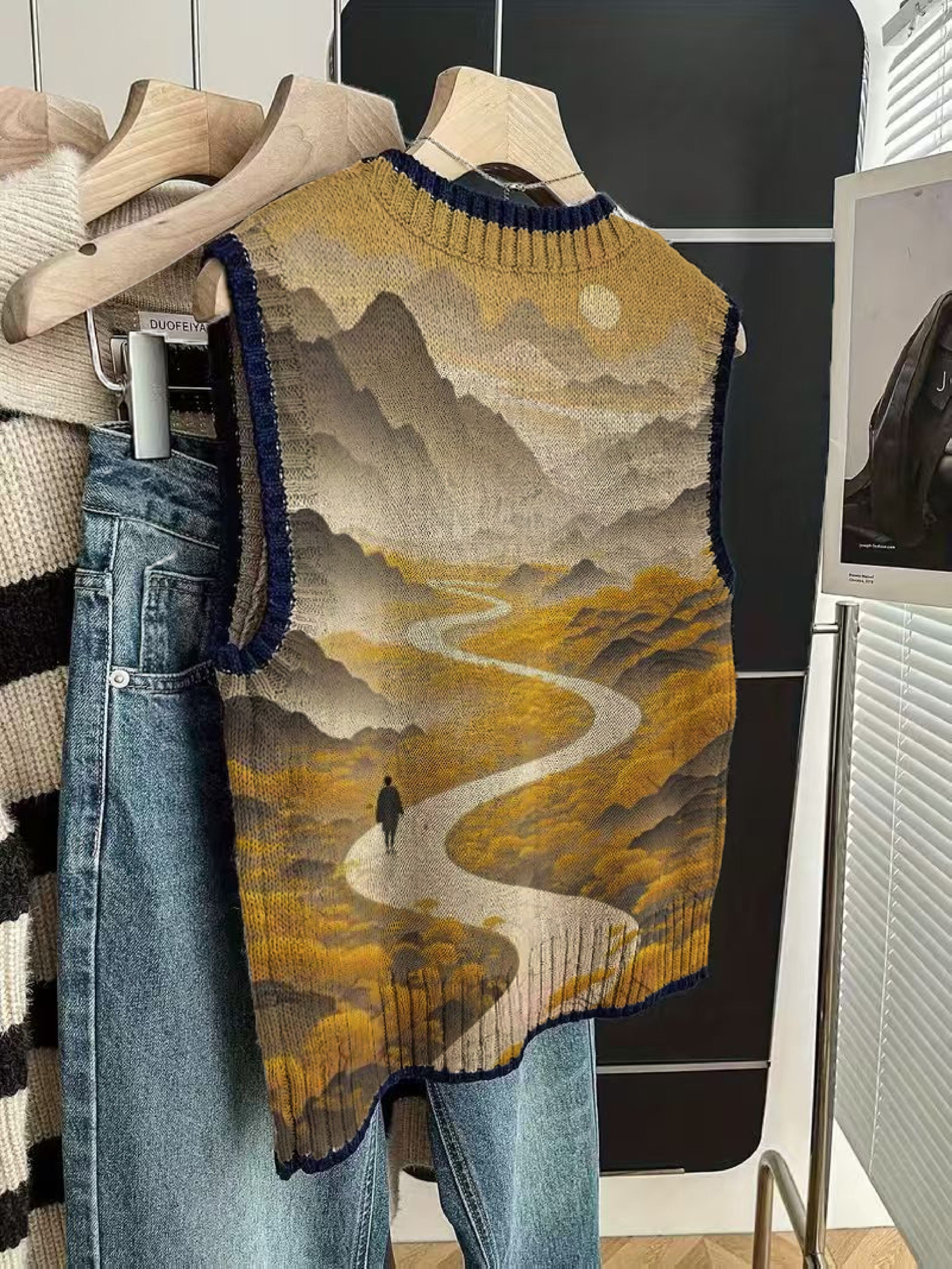 Scenic Landscape Knit Vest