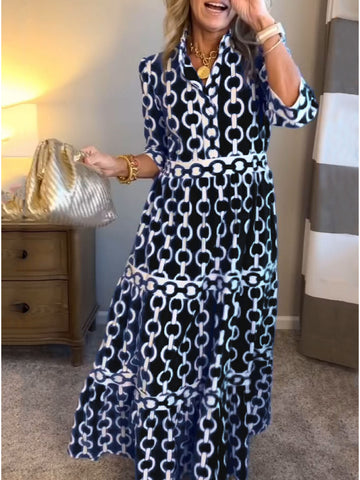 Geometric Print Maxi Dress