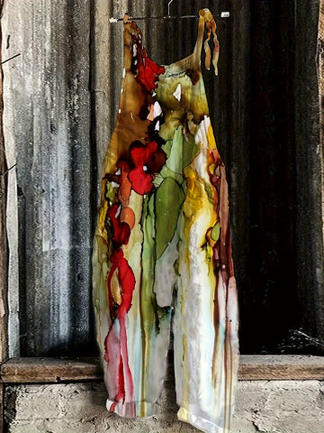 Watercolor Floral Flow Jumpsuit