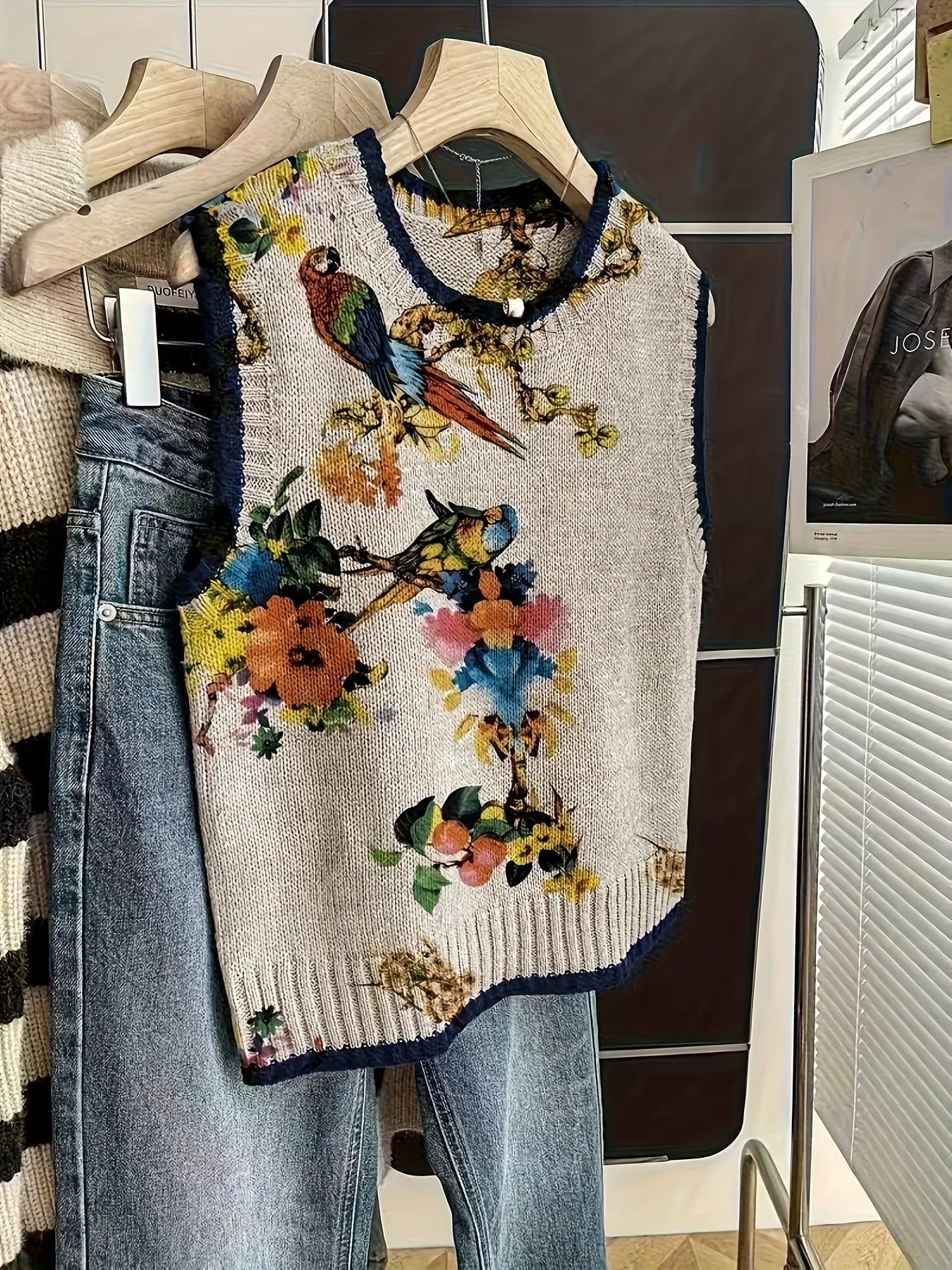 Seasonal Floral Knit Vest