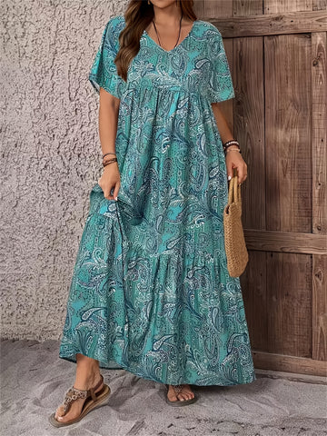 Casual Bohemian Printed Maxi Dress