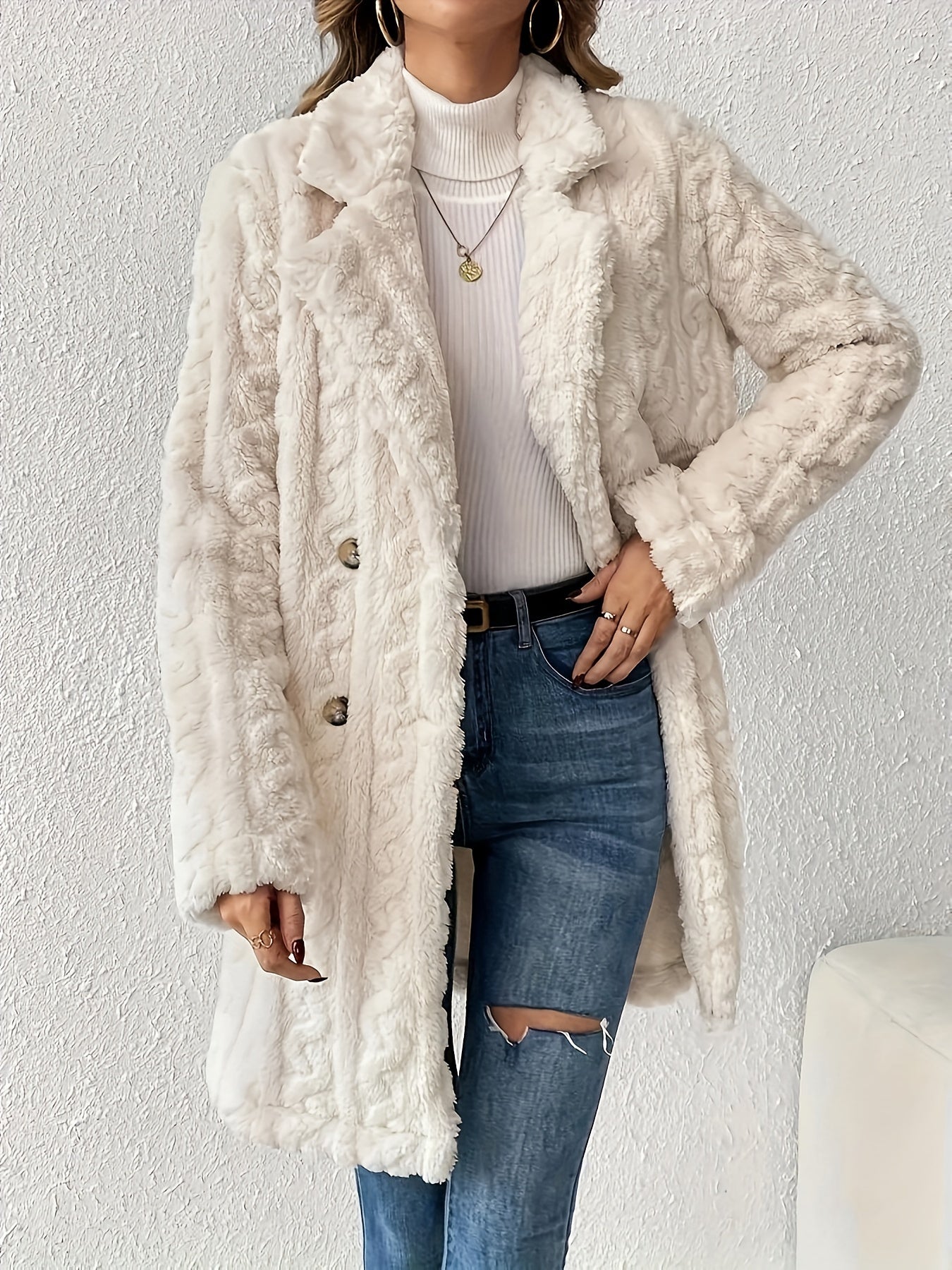 Fluffy Trend Wool-Style Coat