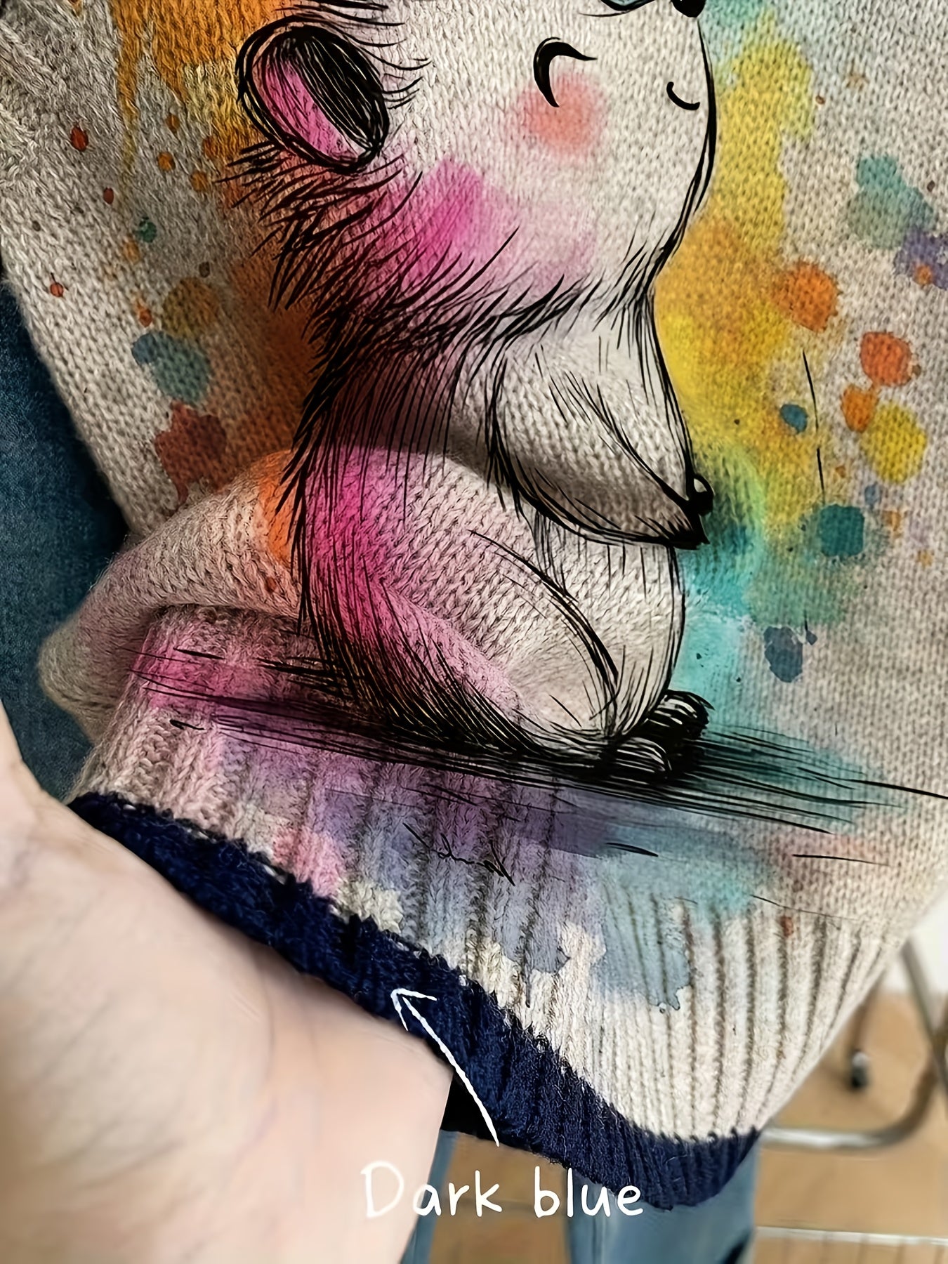 Hedgehog Illustration Knit Vest