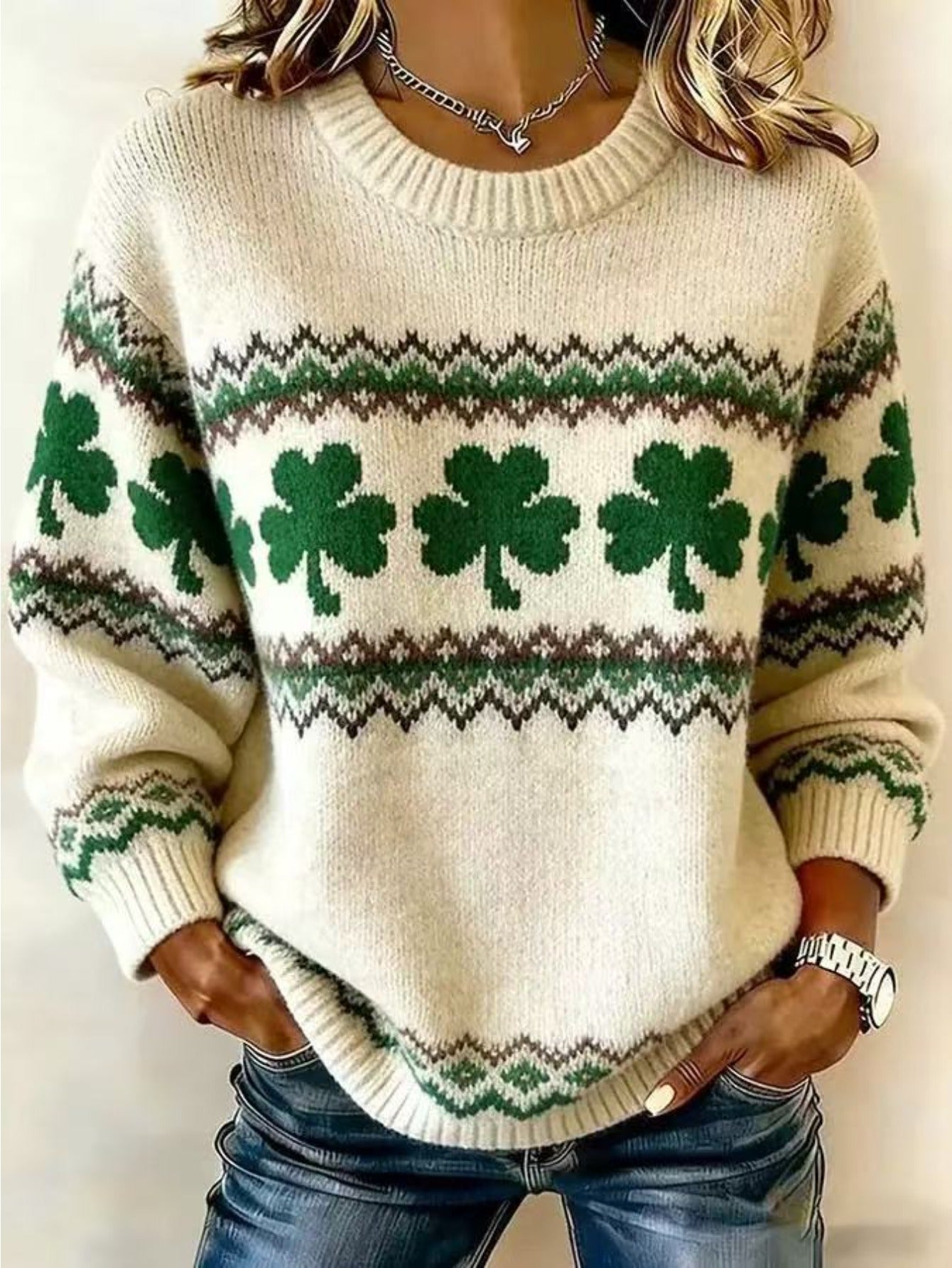 Rowan | Clover Print Sweater
