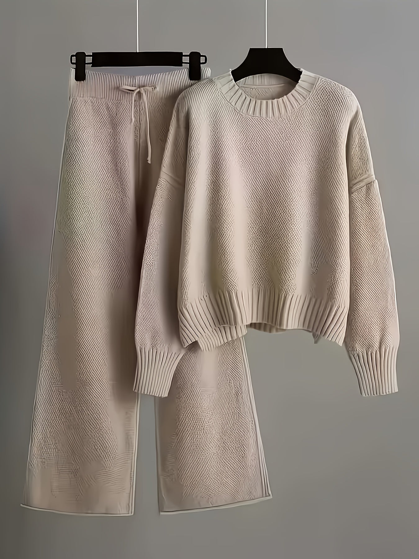 Knit Sweater & Wide-Leg Pants Set