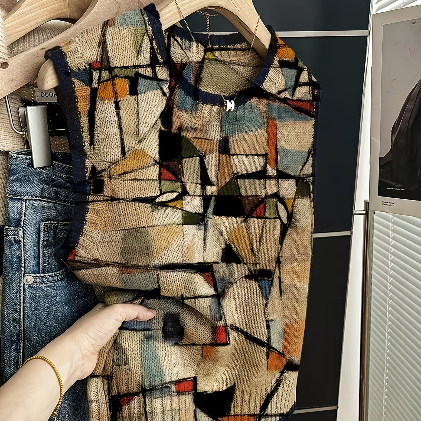 Color Block Crew Neck Vest
