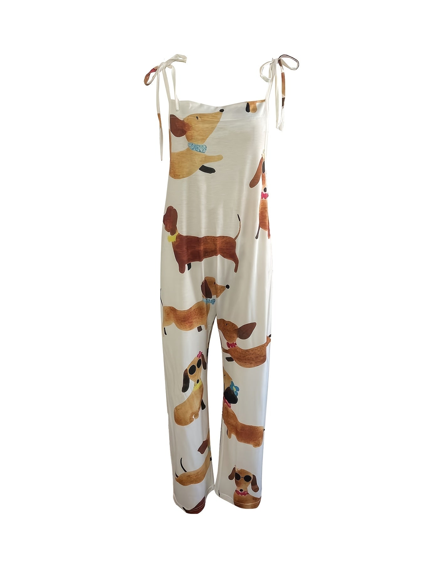 Dachshund Wide Leg Suspender Jumpsuit