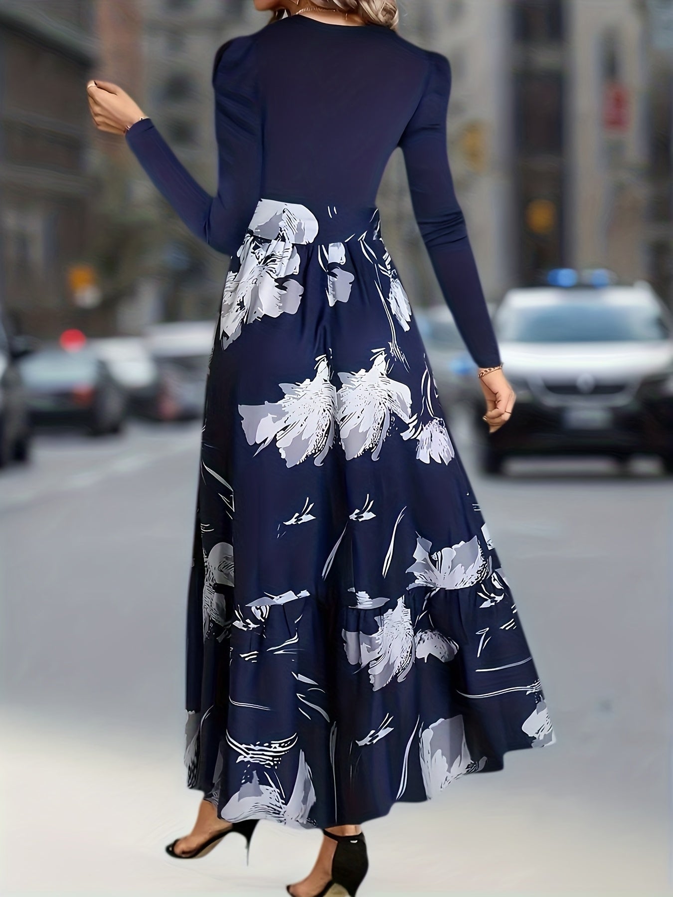Bohemian Pleated Waist Maxi Dress