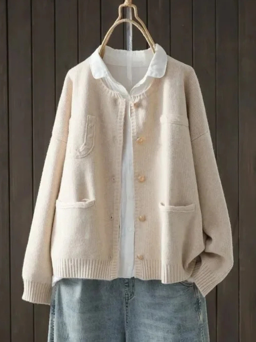 Elegant Blush Knit Cardigan