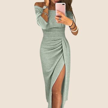 Isabeau | Chic halter maxi dress with a graceful, flowing fit
