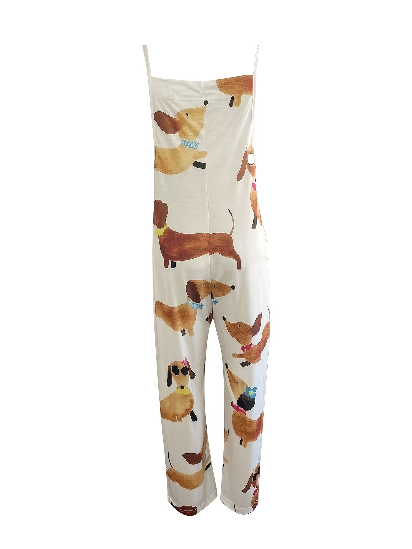 Dachshund Wide Leg Suspender Jumpsuit