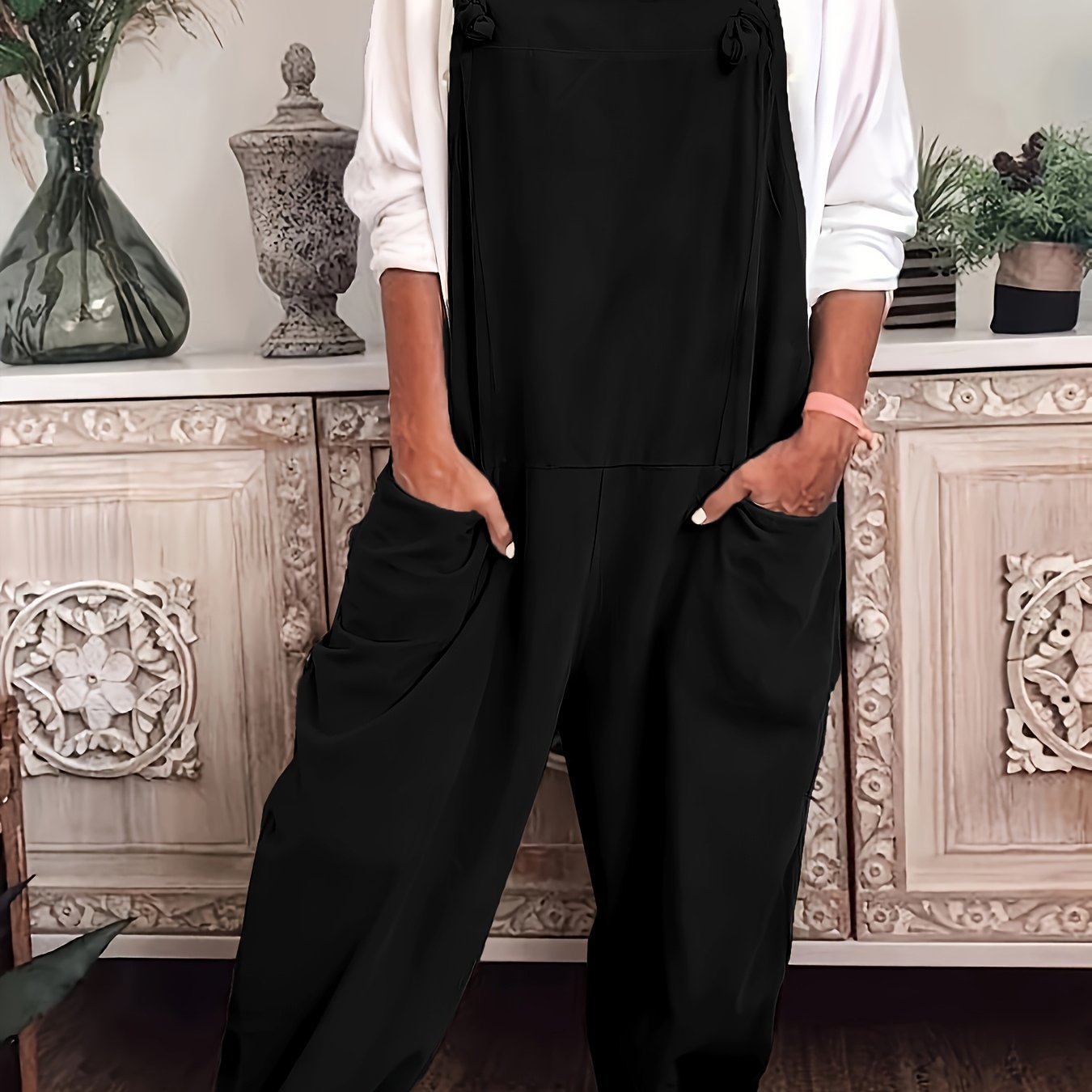 Khaki Structured Overalls