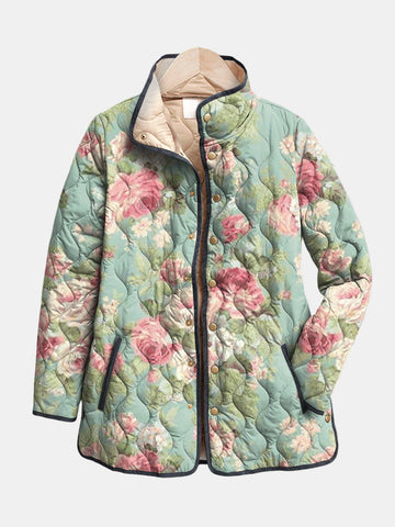 Retro Floral Quilted Jacket