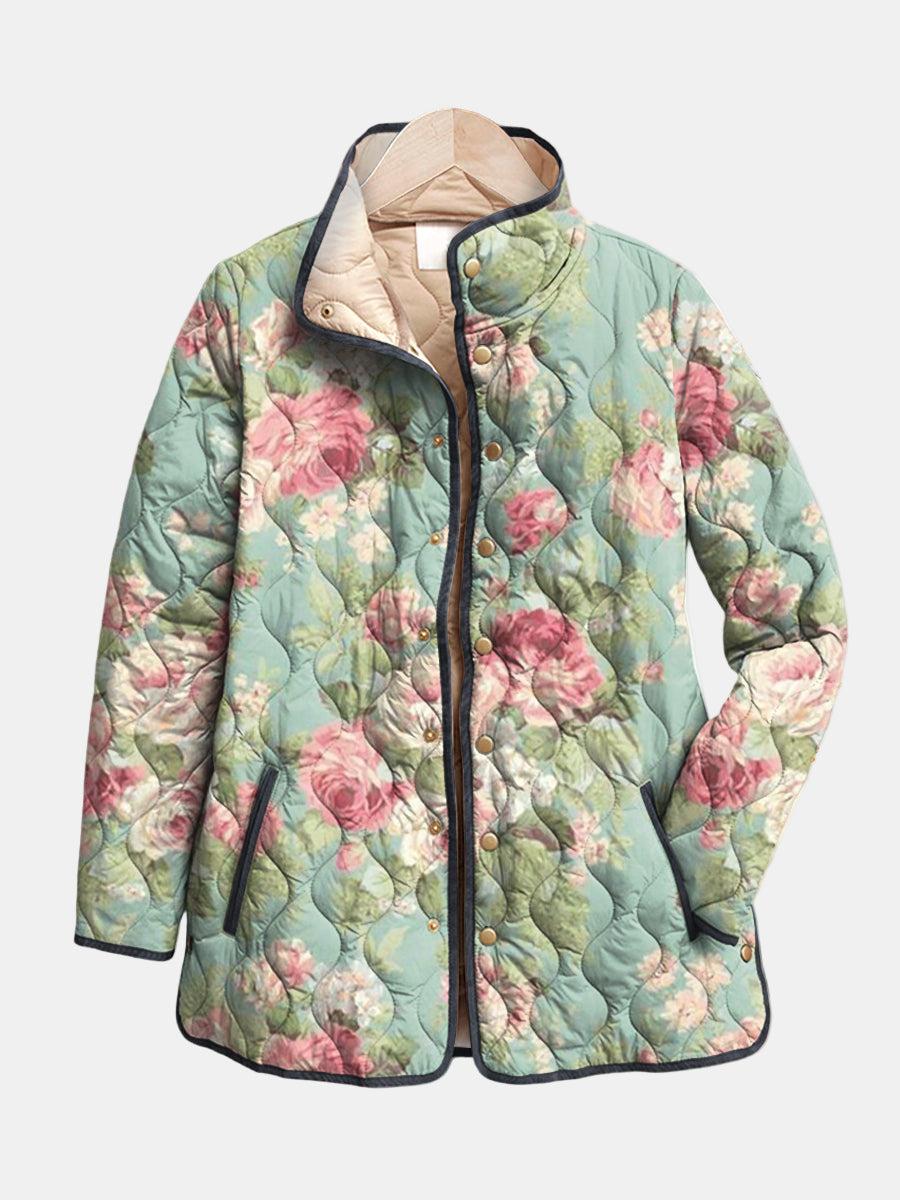 Retro Floral Quilted Jacket