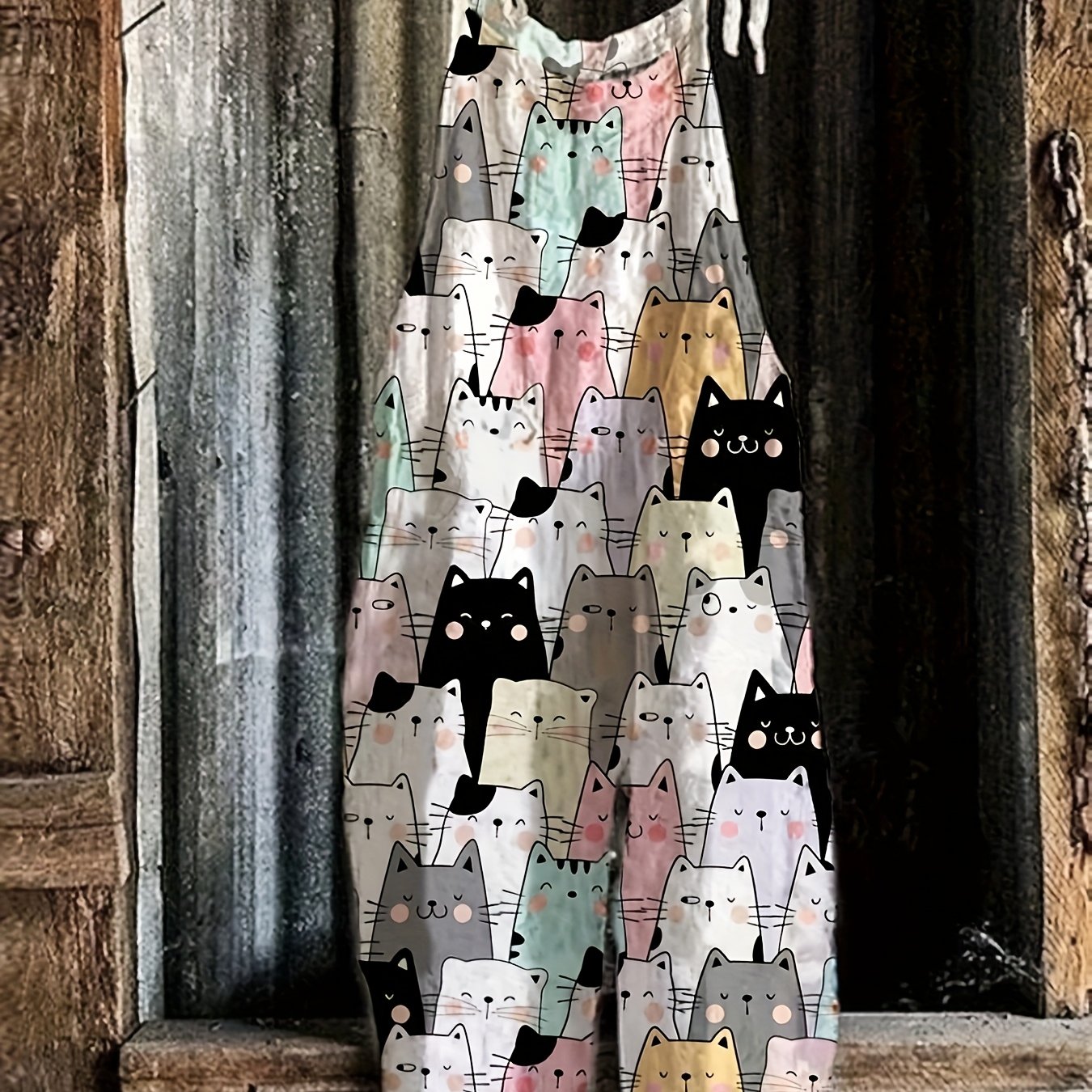 Cartoon Charm Strappy Overalls
