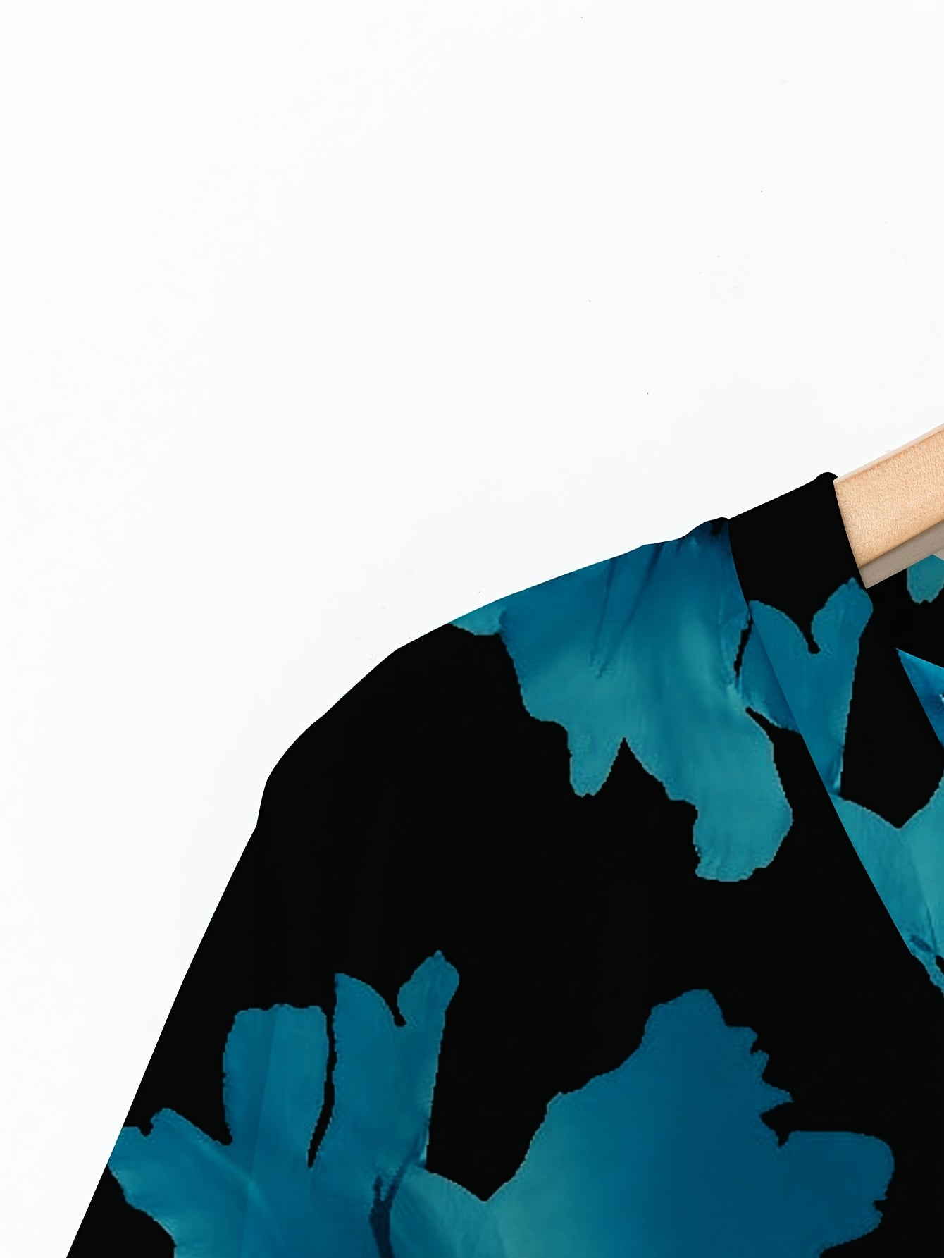Blue Floral V-Neck Pocket Top