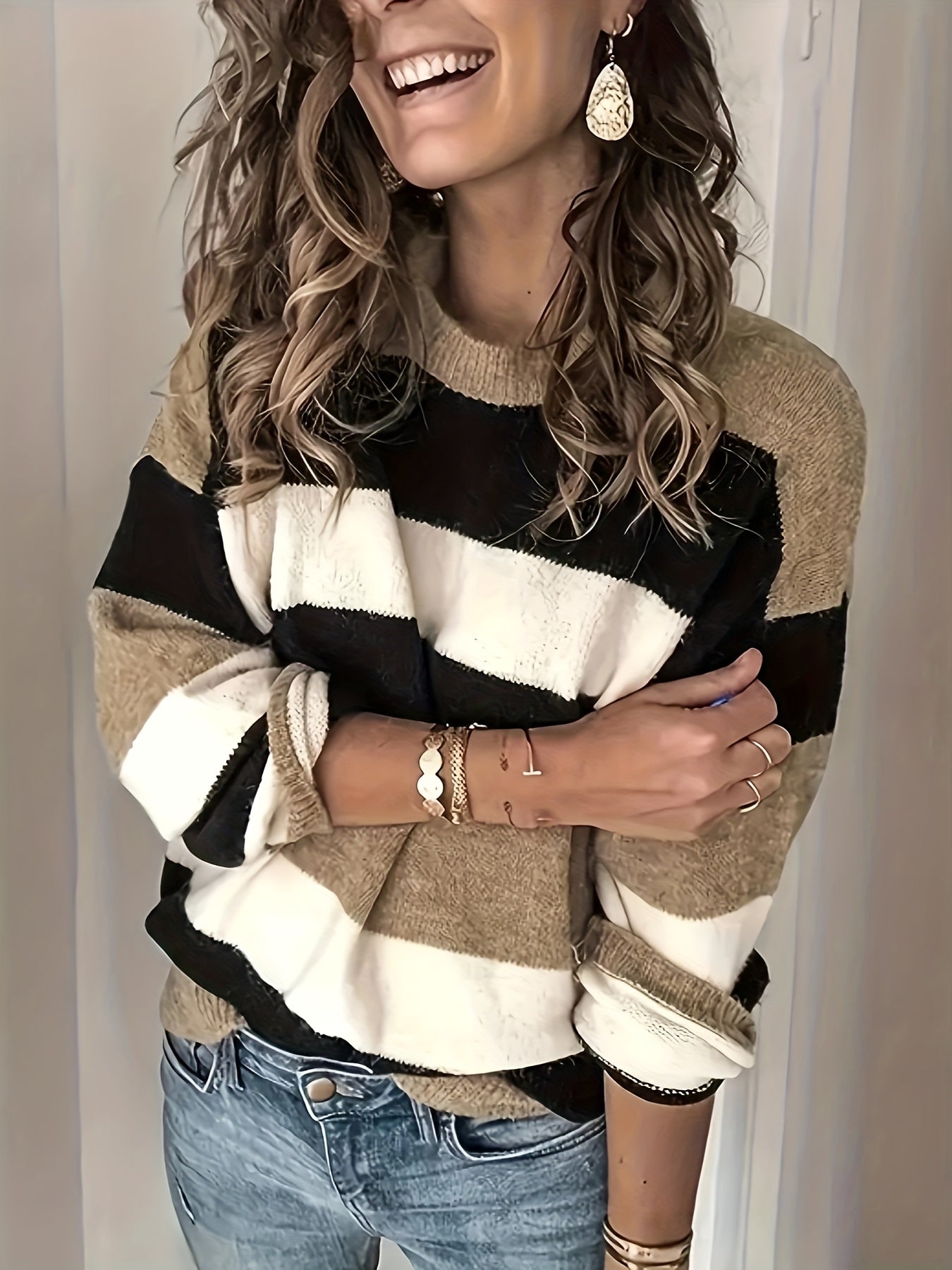 Classic Striped Elegant Knit Sweater