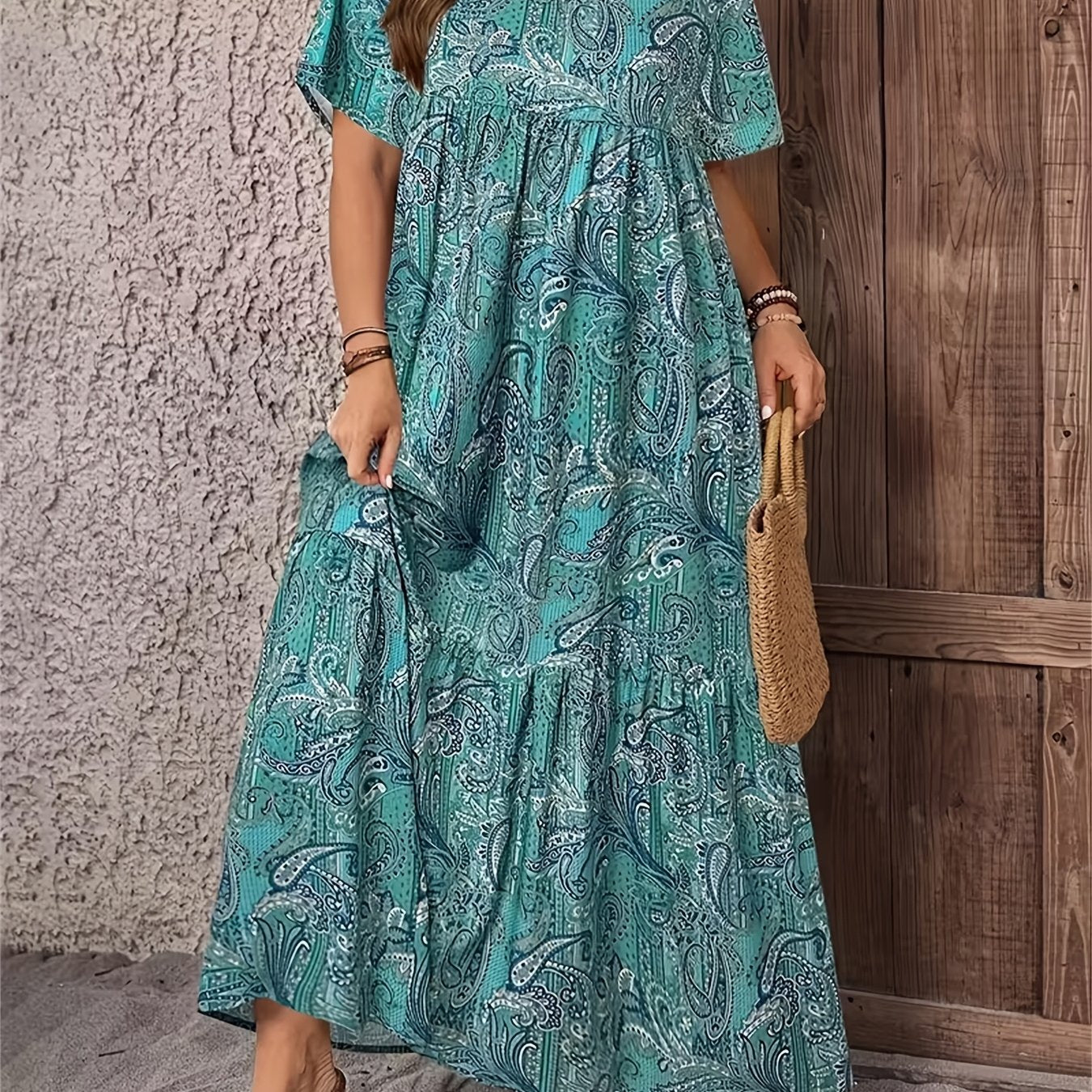 Casual Bohemian Printed Maxi Dress