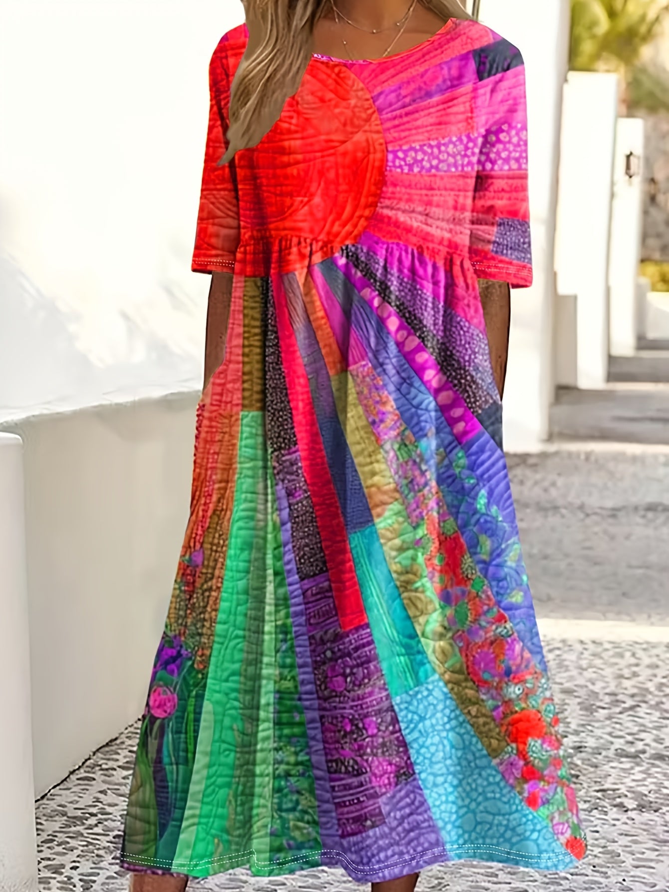 Summer Striped Printed Dress