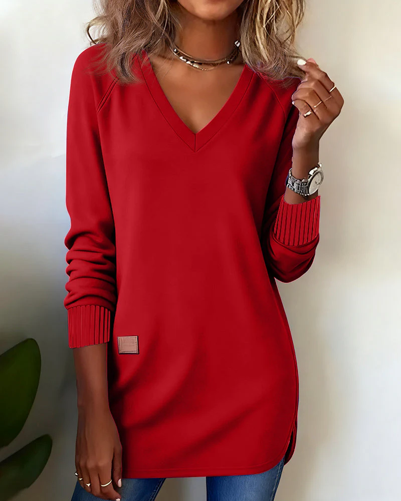 Wilhelmine | Trendy V-neck Sweatshirt