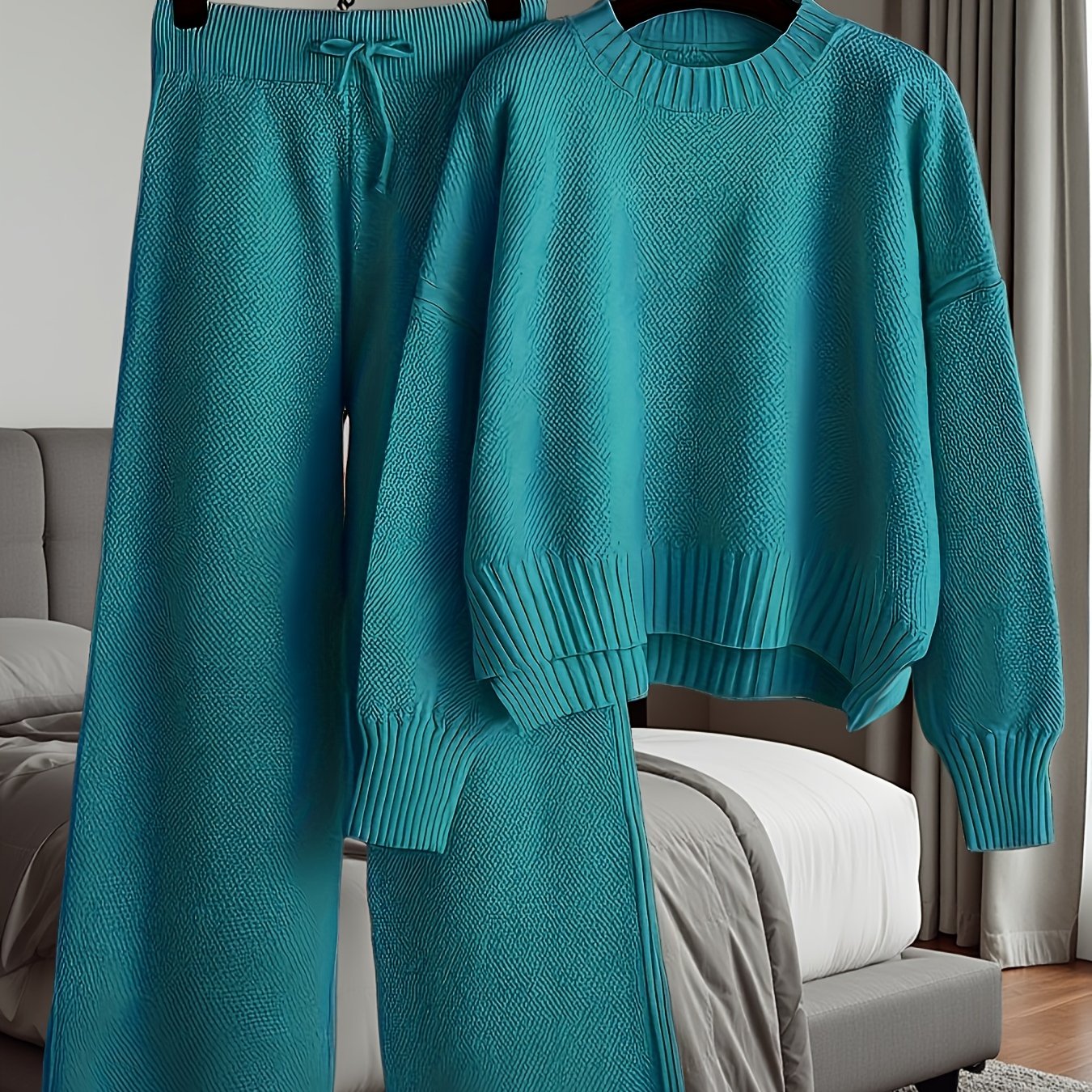 Knit Sweater & Wide-Leg Pants Set