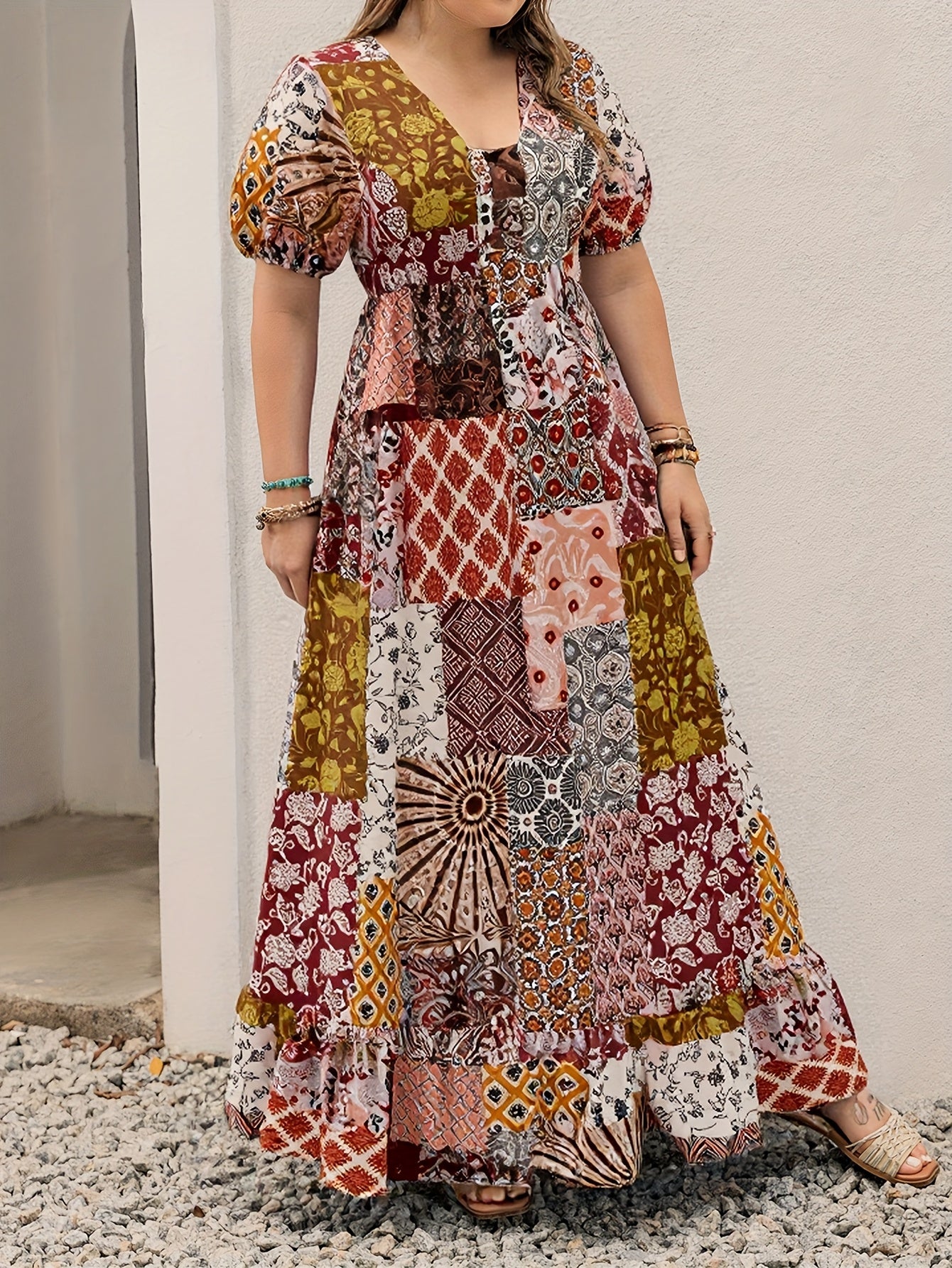 Boho Patchwork Maxi Dress