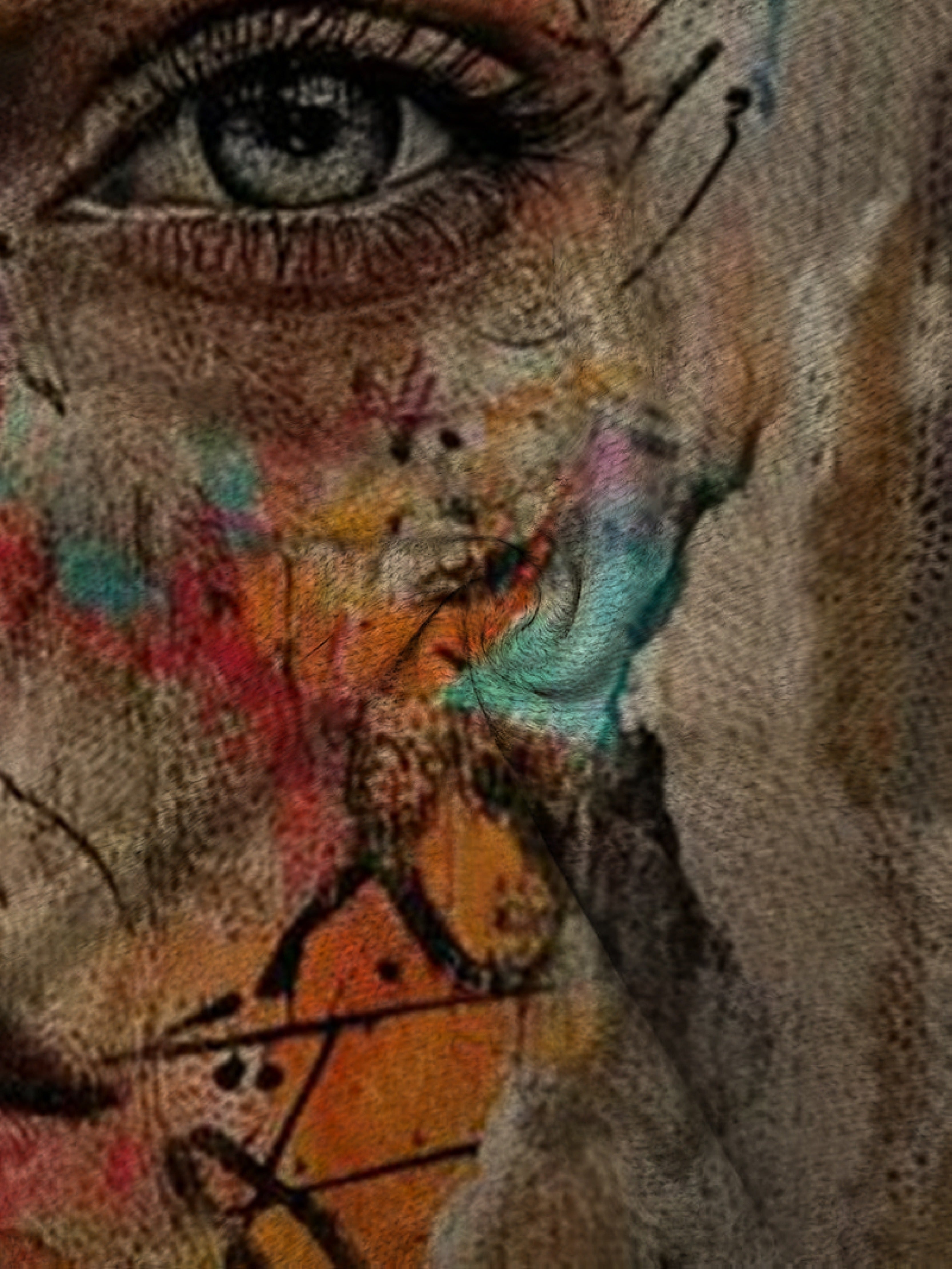 Abstract Face Art Knit Vest
