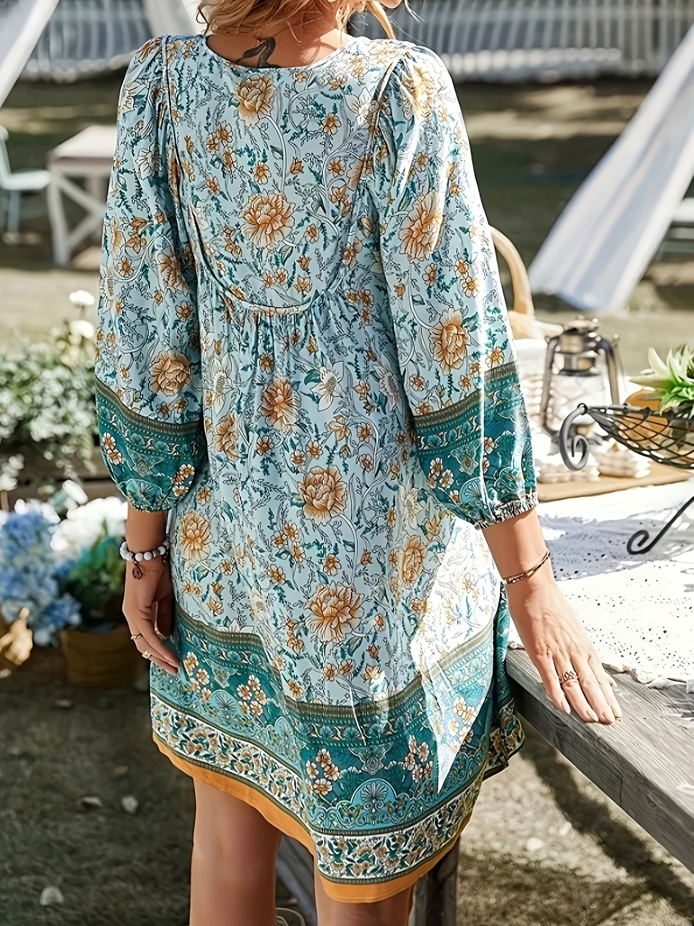 Bohemian Floral Mini Dress