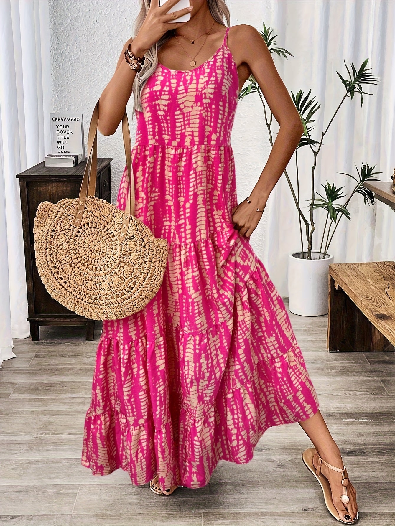 Casual Slim V-Neck Strap Dress
