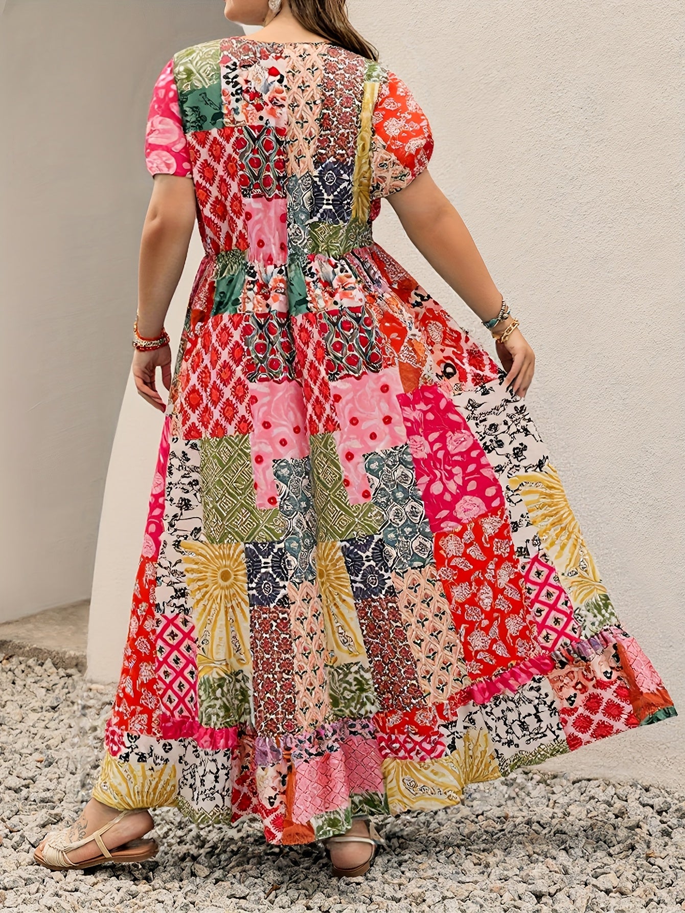 Boho Patchwork Maxi Dress