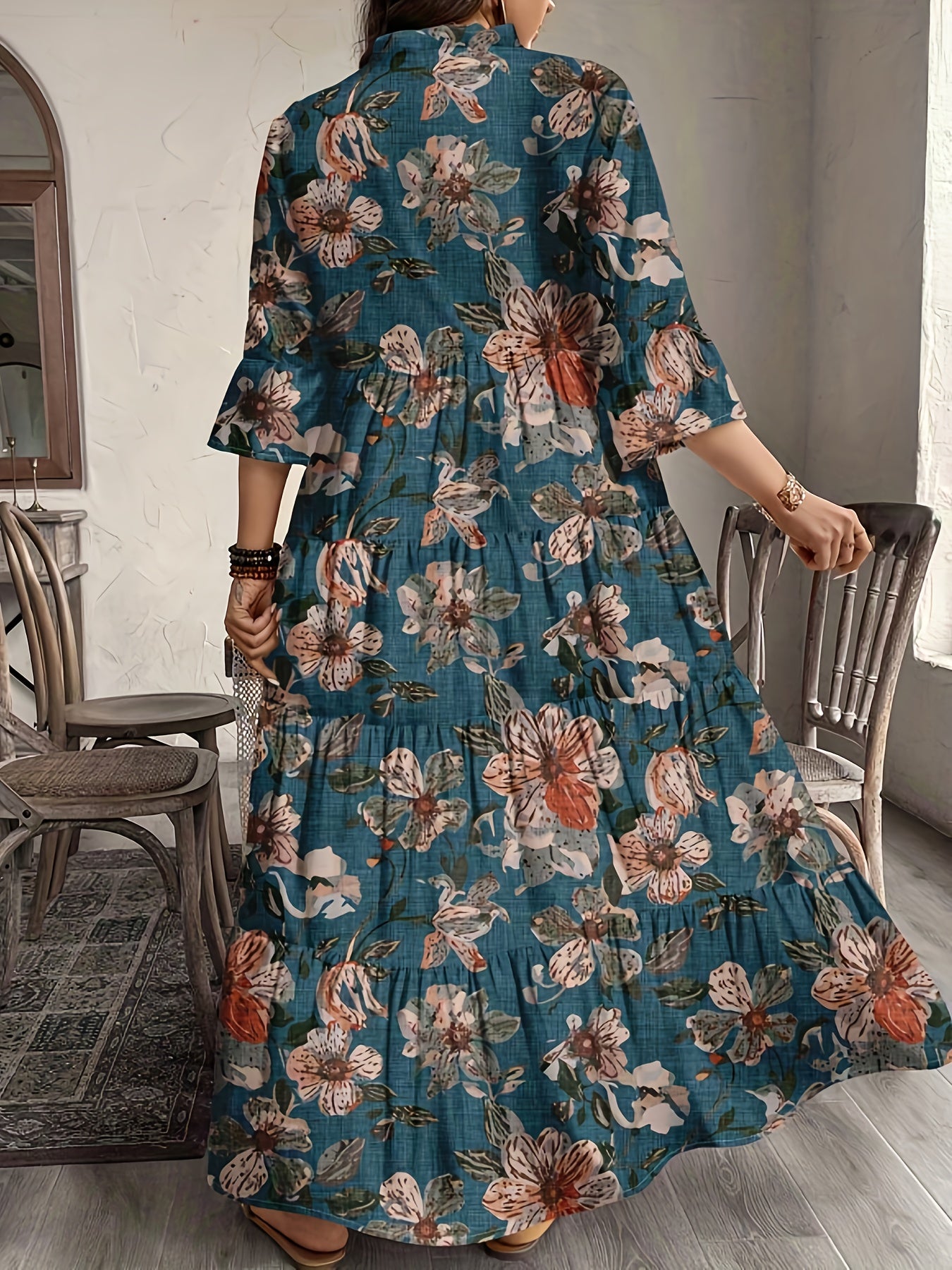 Floral Shirt Maxi Dress