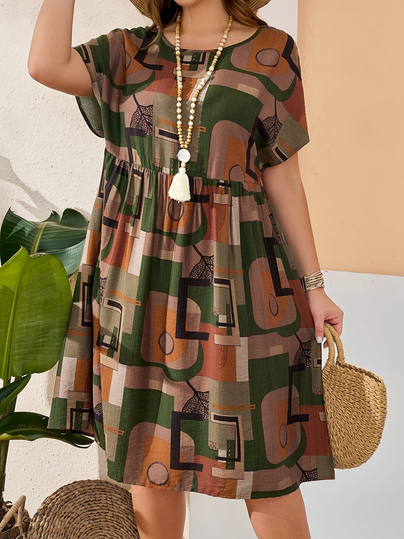 Elegant Crew Neck Maxi Dress