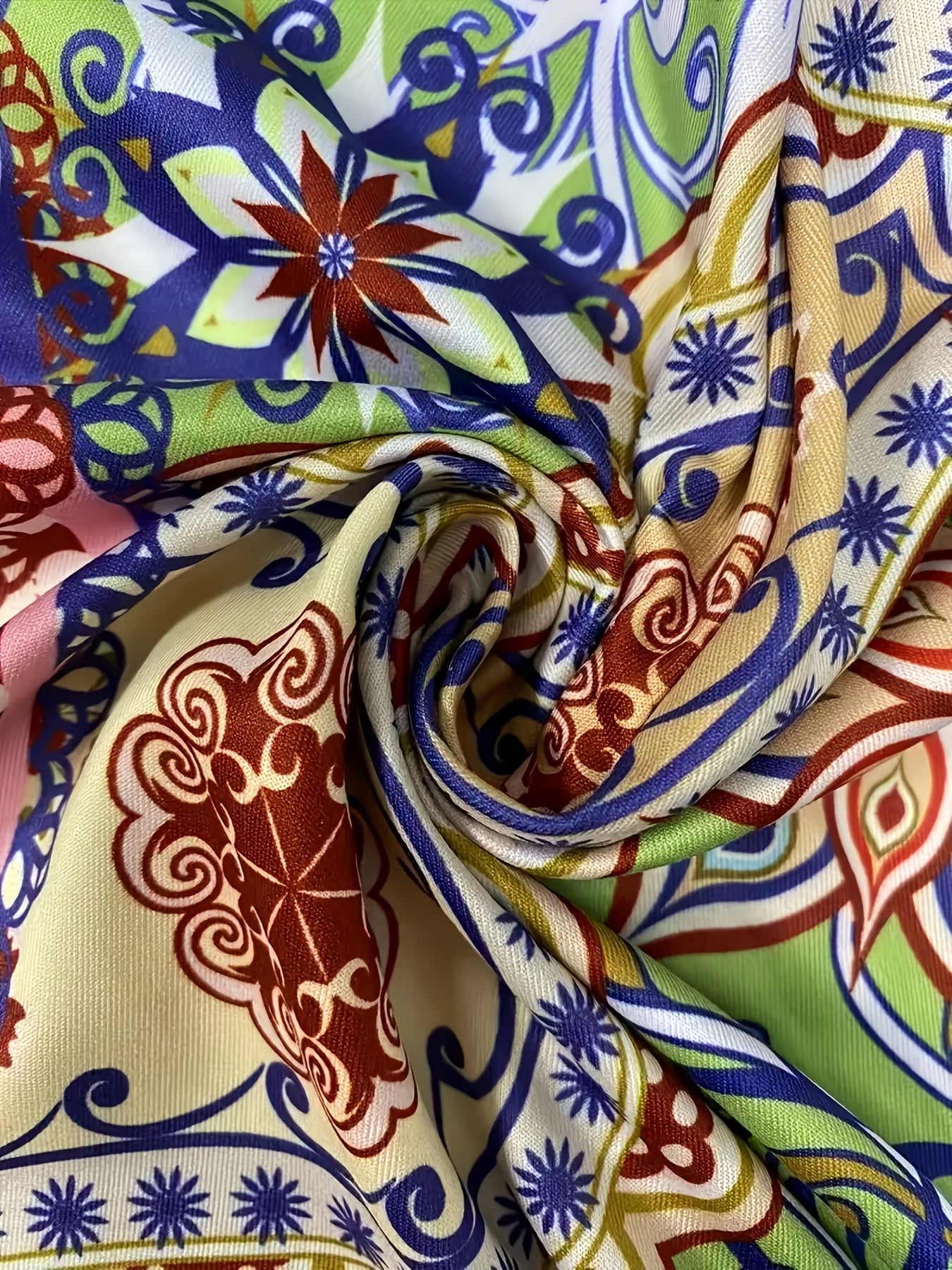 Printed Peplum V-Neck Dress