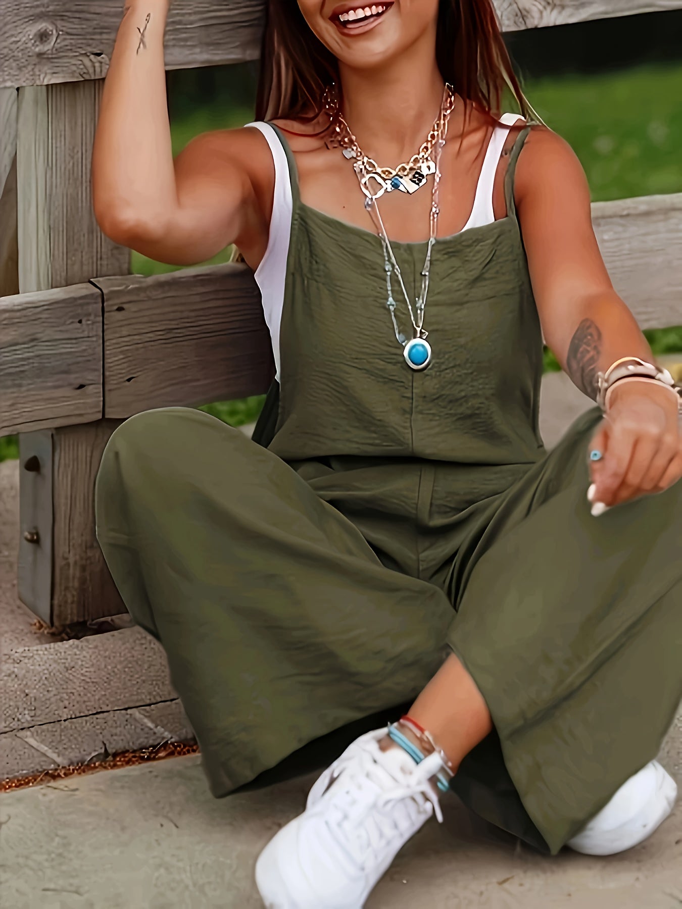 Solid Color Fashion Overalls