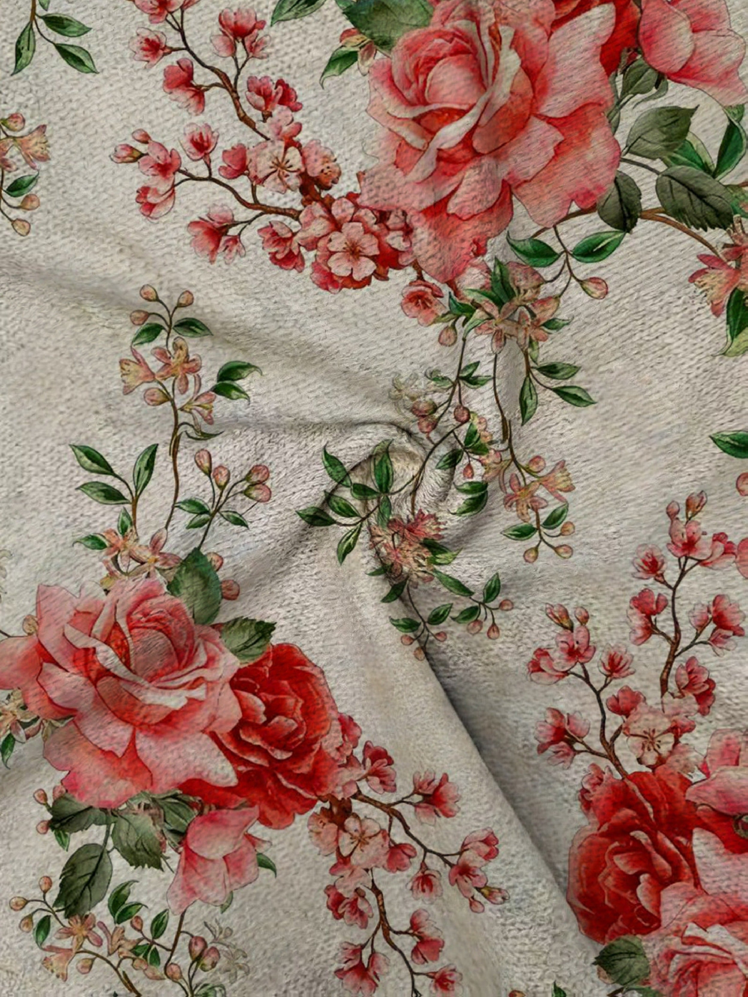 Elegant Crew Neck Floral Knit Vest