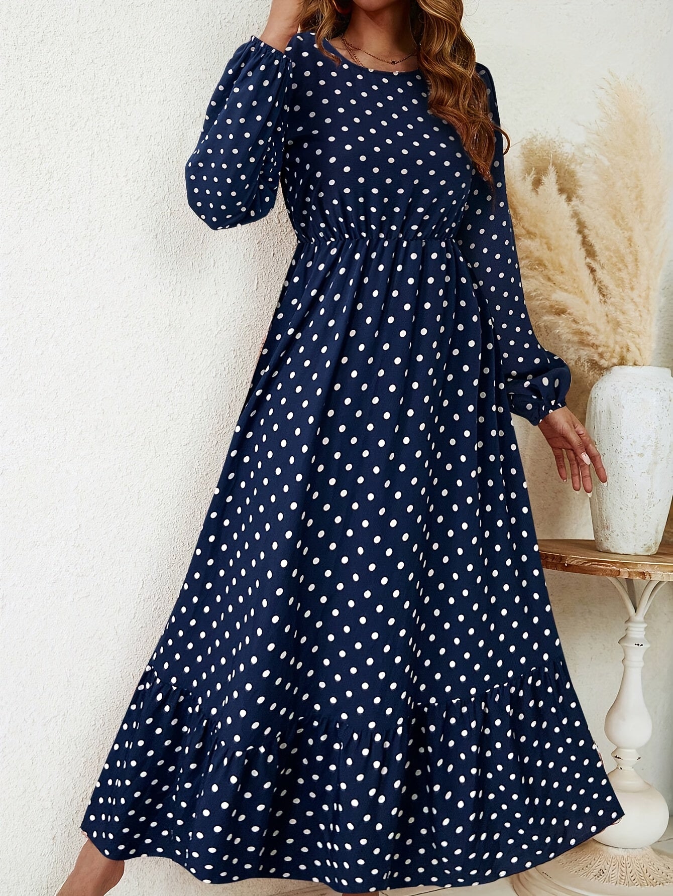 Emulin Wrap Floral Long Sleeve Dress