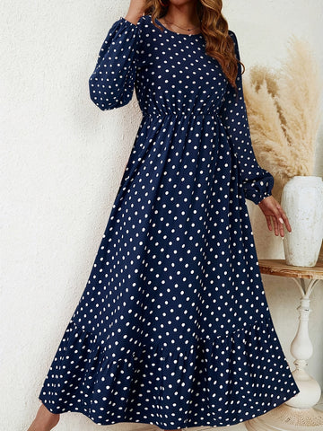 Emulin Wrap Floral Long Sleeve Dress