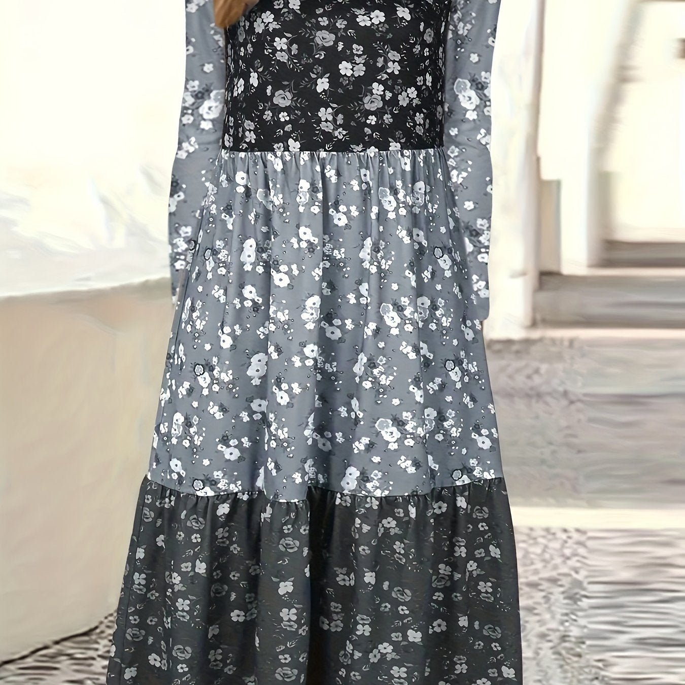 Elara Boho Patchwork Maxi Dress