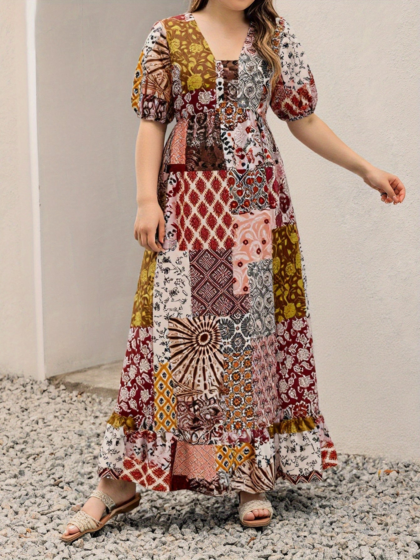 Boho Patchwork Maxi Dress