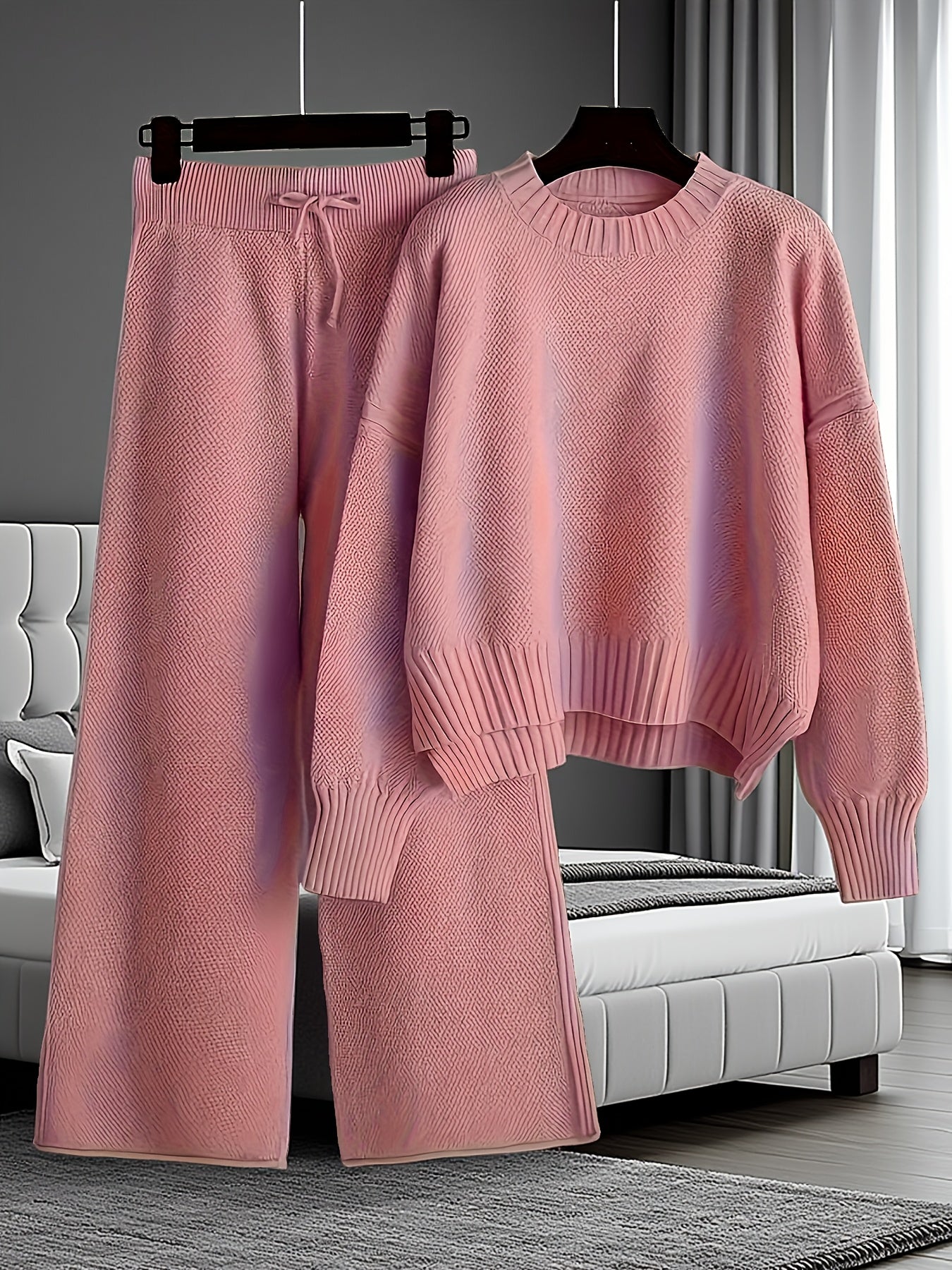 Knit Sweater & Wide-Leg Pants Set