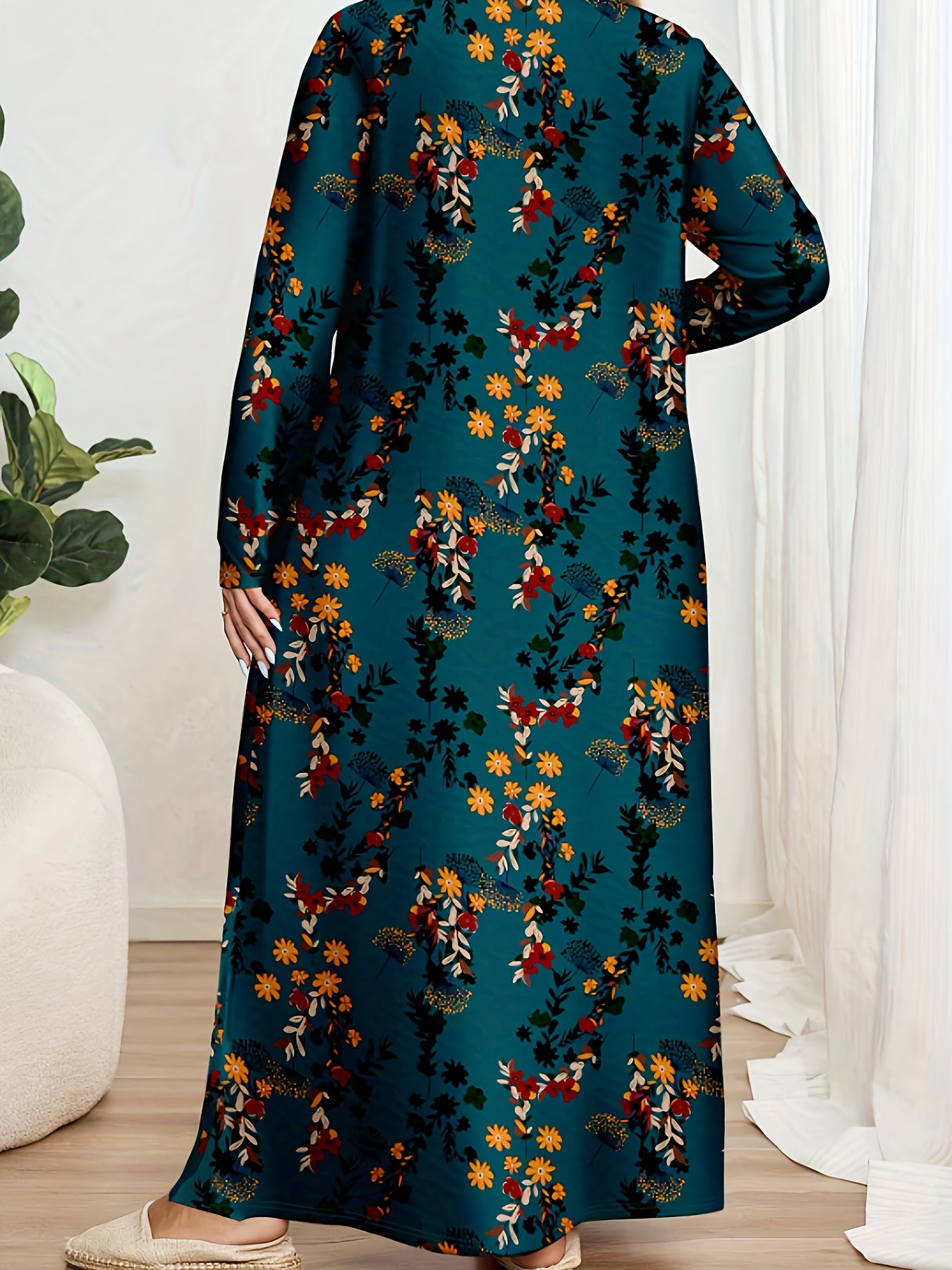 Long Sleeve Floral Midi Dress