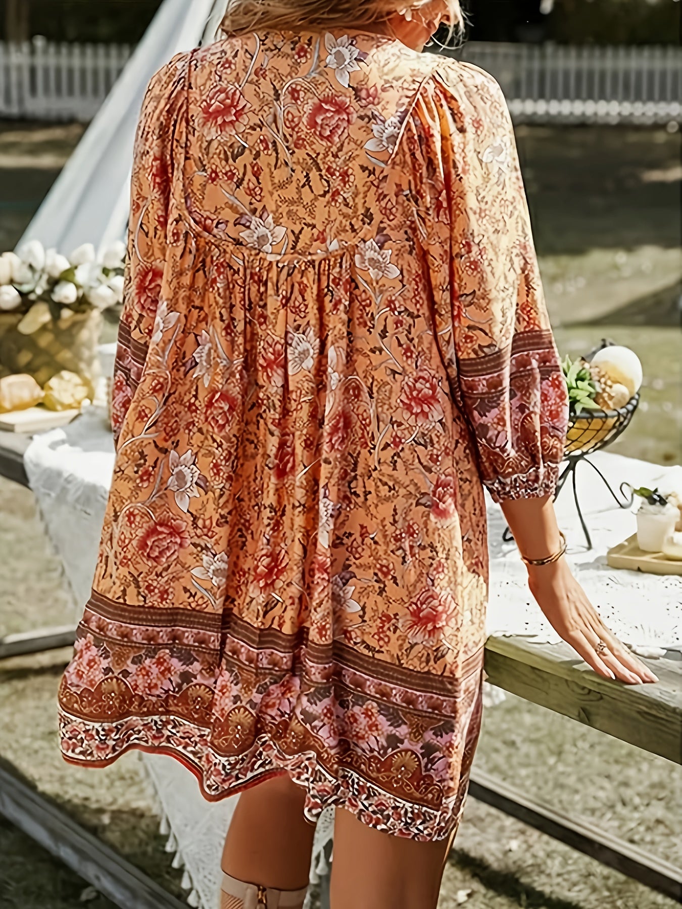 Bohemian Floral Mini Dress