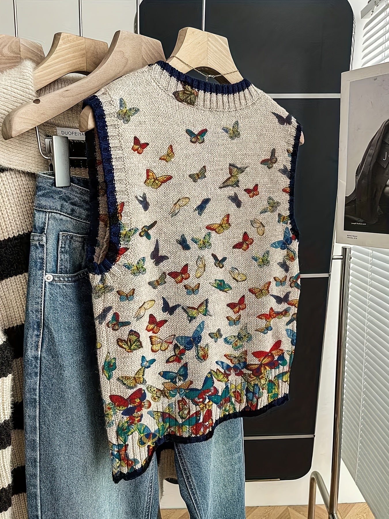 Butterfly Accent Knit Vest