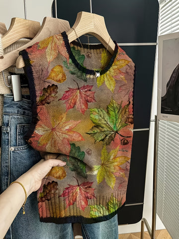 Autumn Leaf Knit Vest