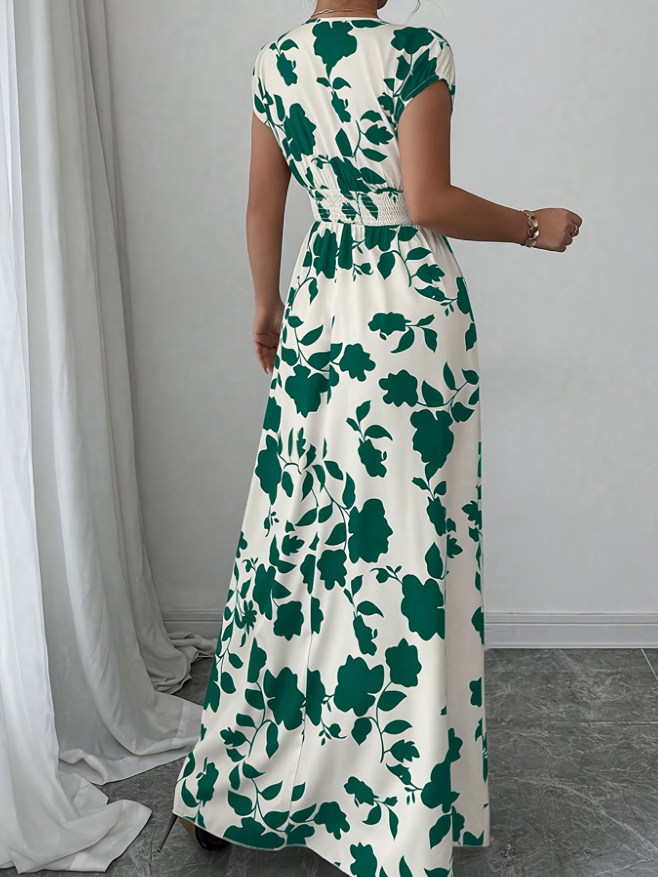 Plus Size V-Neck Formal Maxi Dress