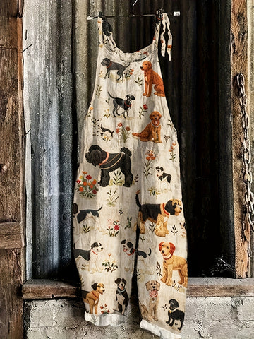 Dog Lover Tie Back Jumpsuit