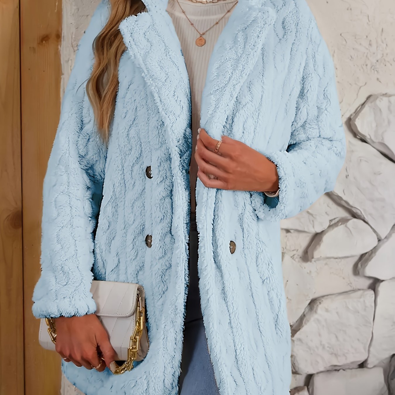 Fluffy Trend Wool-Style Coat