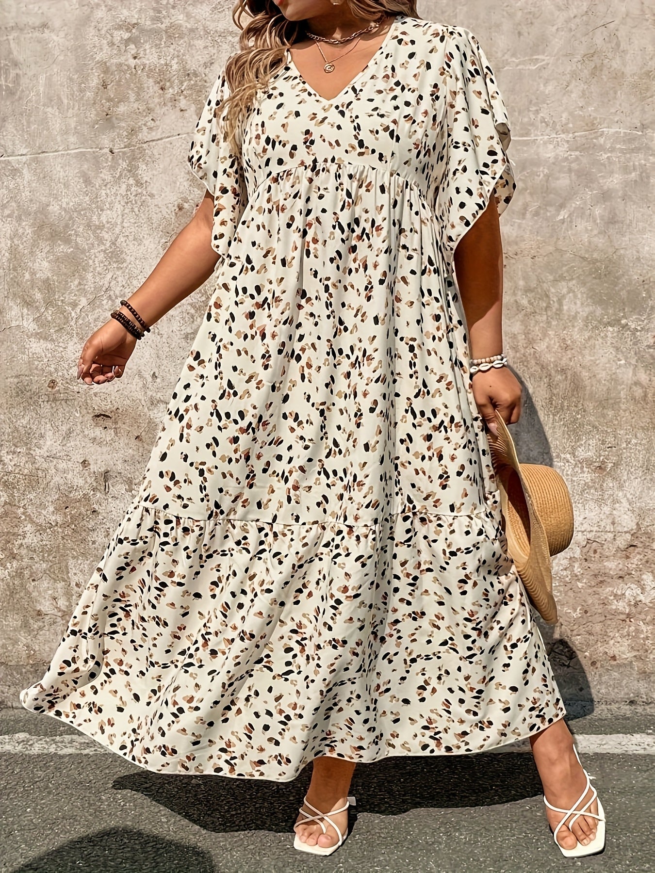 Mid-Length Printed Vacation Dress