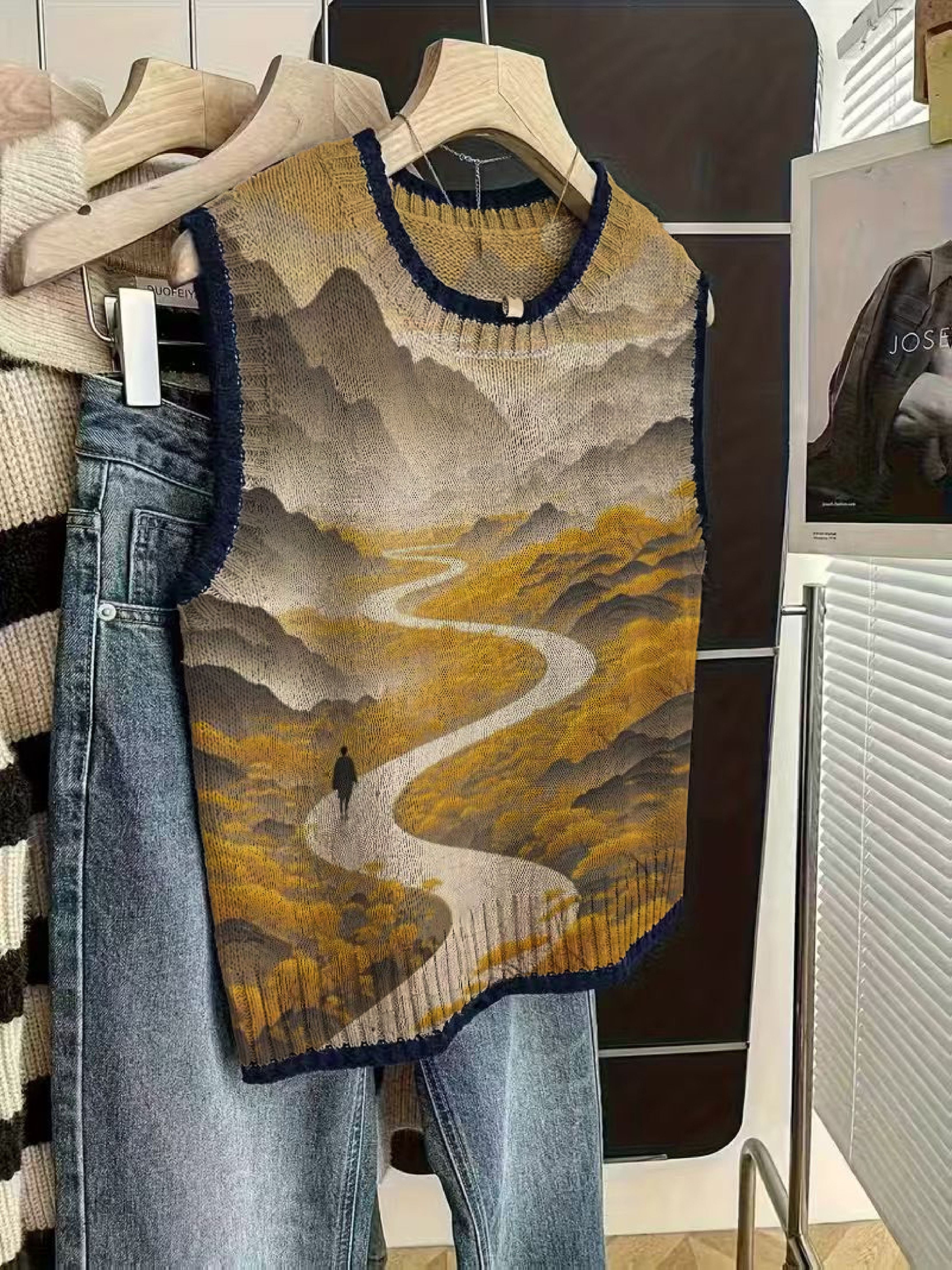 Scenic Landscape Knit Vest