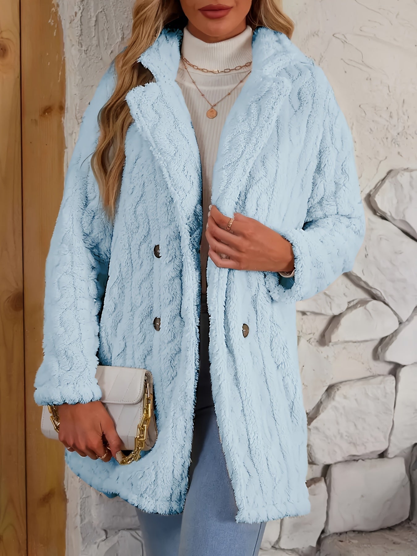 Fluffy Trend Wool-Style Coat